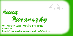 anna muranszky business card